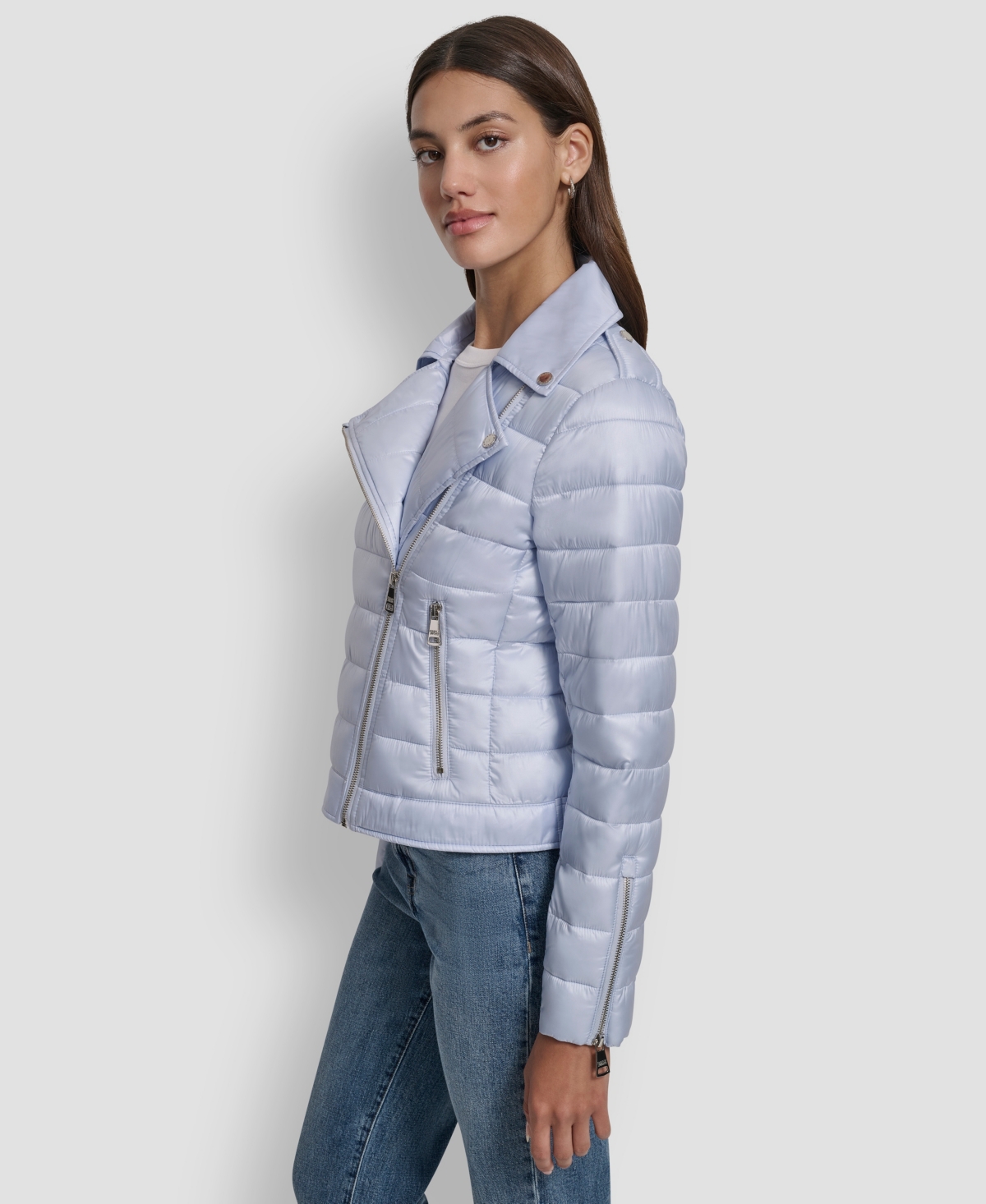Dkny Jeans Women's Lightweight Zip-front Puffer Jacket In Multi