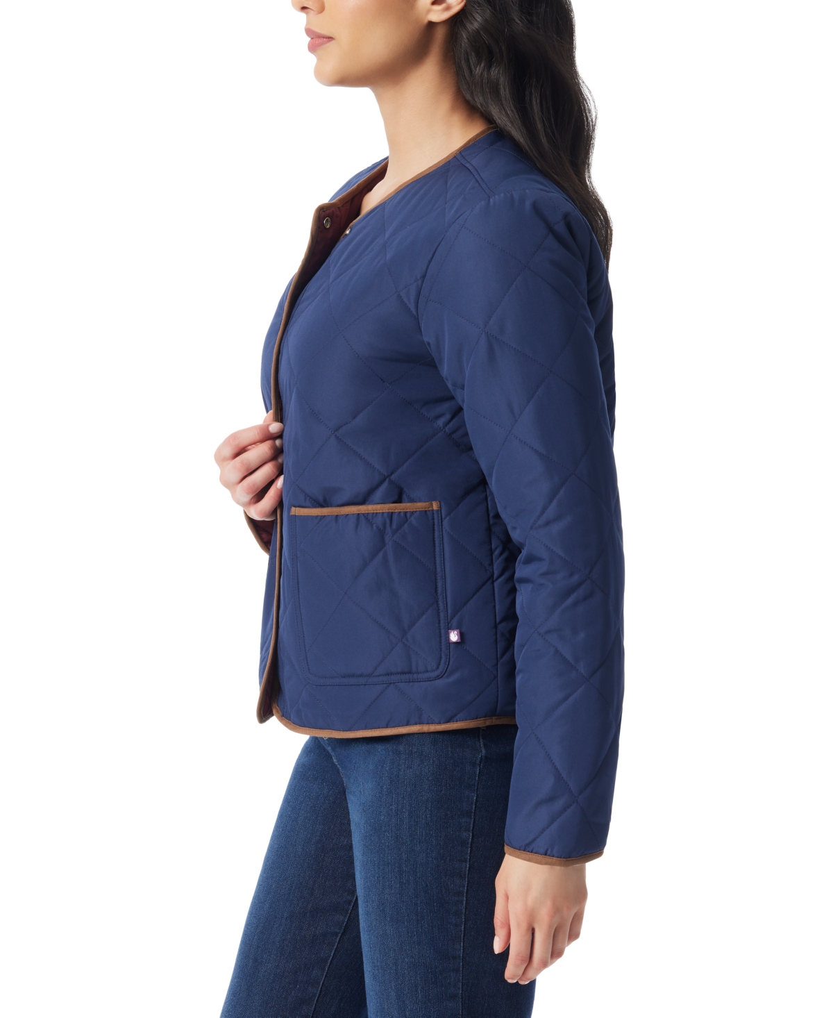 Gloria Vanderbilt Women's Quilted Reversible Jacket In Blue