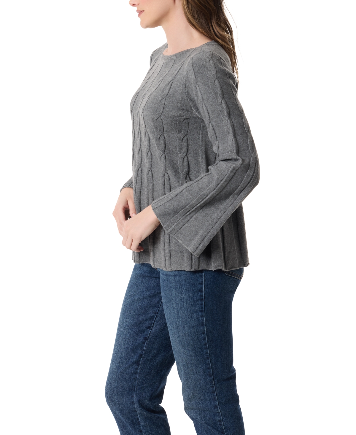 Gloria Vanderbilt Women's Maren Cable Knit Sweater In Gray