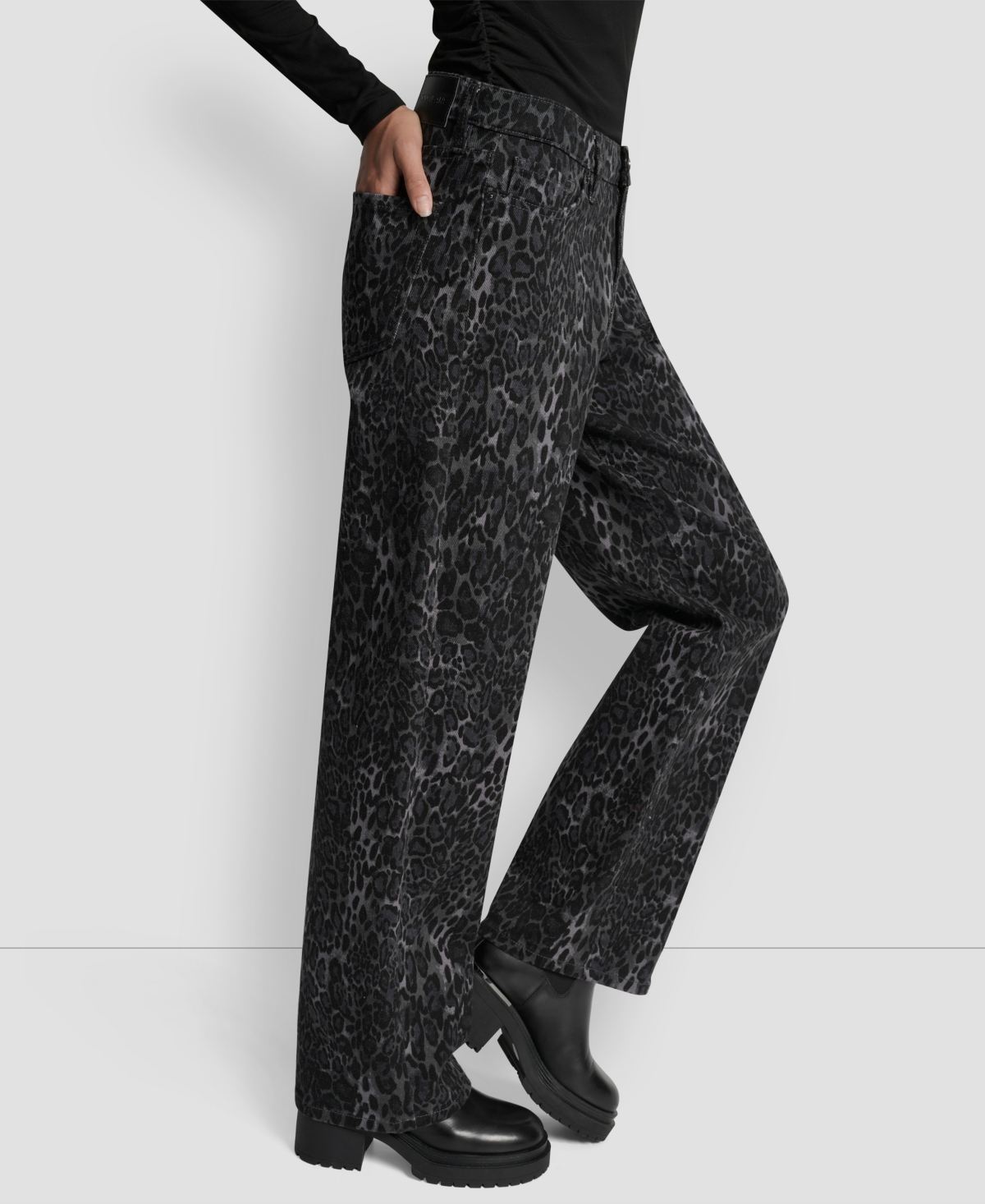 Dkny Jeans Women's Embellished Pull-on Top In Black