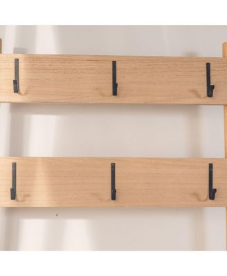 - Solid Wood Hall Tree with Storage Industrial Style Entry