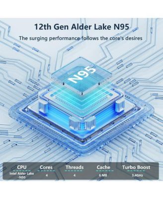 N95 Laptop, 15.6 FHD, Intel Alder Lake N95, 16GB RAM, 1TB SSD, Silver