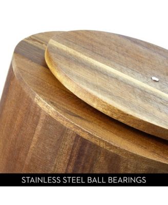 10-Inch Round Acacia Wood Lazy Susan - Set of 2 - Natural