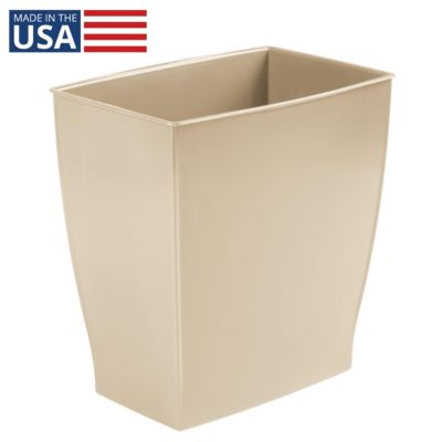 Rectangular Trash Can, 2.5 Gal. / 9.5 Liter, 4-Pack, Brown, Made in USA