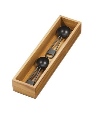 Acacia Wood Narrow Kitchen Drawer Organizer - Set of 3 - Natural