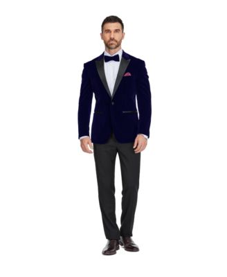 Men's 2-Piece Velvet Birdseye Lapel Slim-Fit Tuxedo