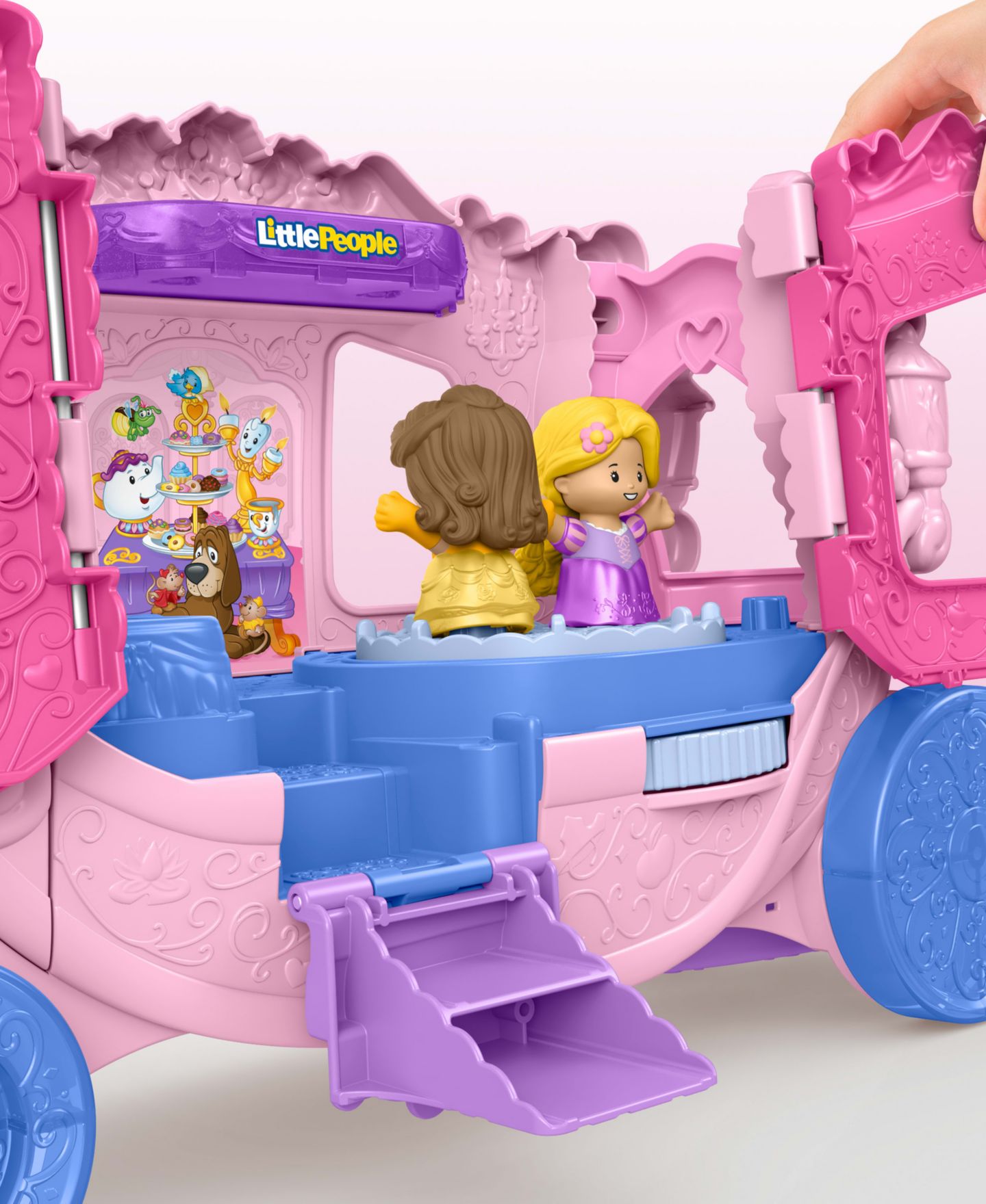 Детские фигурки Little People Disney Princess Pull-Along Musical Carriage with 2 Figures — фото 2
