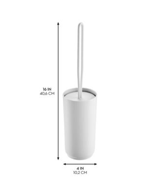 Stainless Steel Toilet Brush and Holder for Bathroom - Matte White