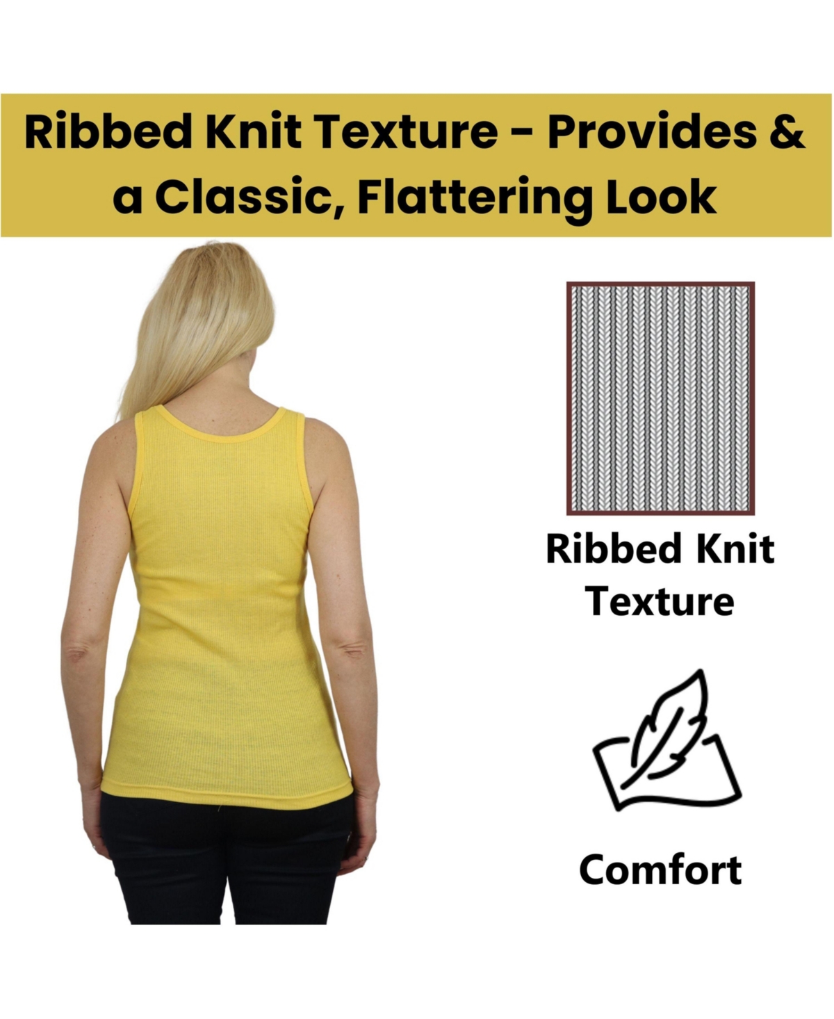 Galaxy By Harvic Women's Loose Fit Ribbed Tank Top