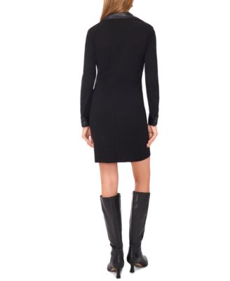 Women's Button-Up Collar Mini Dress