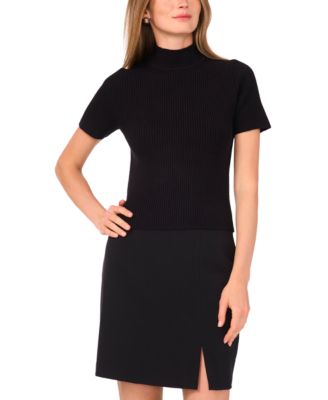 Women's Short Sleeve Turtleneck Sweater
