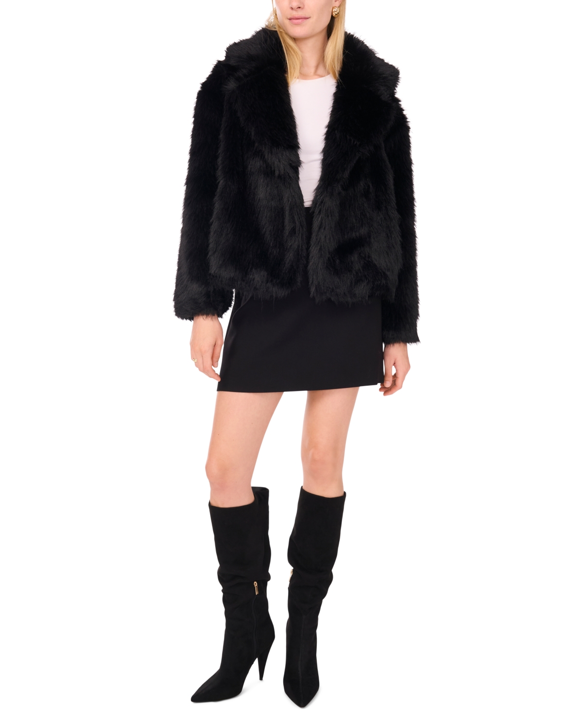 1.state Women's V-neck Long Sleeve Jacket In Black