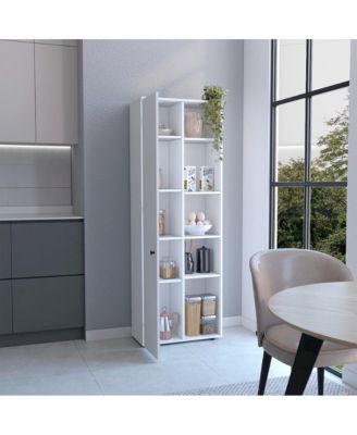 70" Tall  Laminated Particle Board 10 Compartments, Open & Closed Storage, Modern Design Kitchen Pantry Cabinet