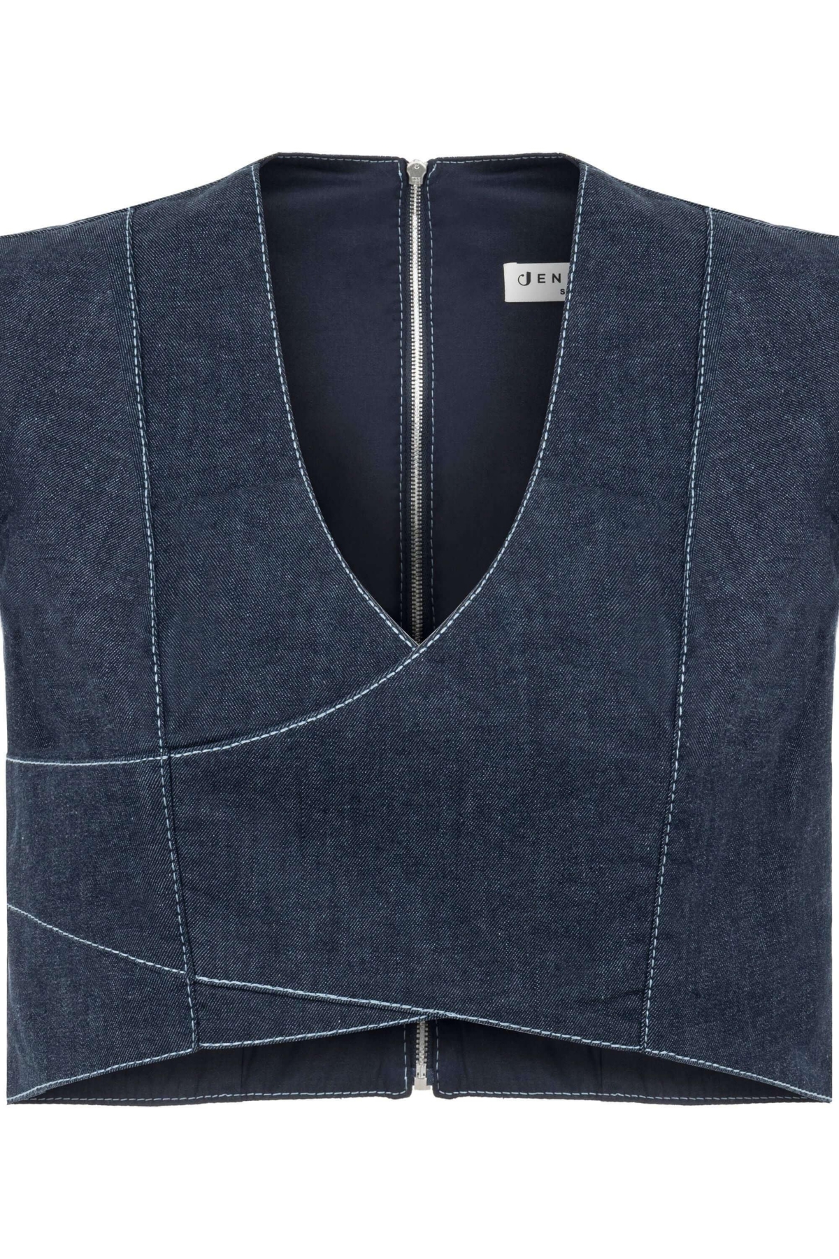 Jendue Us Women's Vonk Crop Denim Top - Stylish Jean Vest