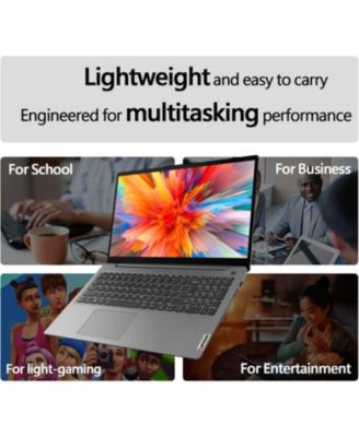 IdeaPad 1 Student Laptop, 15.6" FHD Display, Intel Dual Core Processor, 12GB RAM, 512GB SSD + 128GB eMMC, 1 Year Office 365, Wi-Fi 6, Webcam, Bluetooth, SD Card Reader, Windows 11 Home, Grey