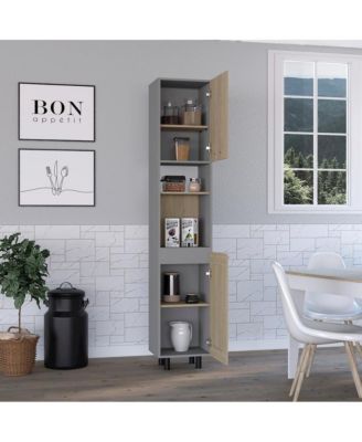 Hassel Kitchen Pantry Cabinet Light Pine MDF