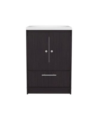 Bathroom Vanity with Two Doors, Madison Black MDF