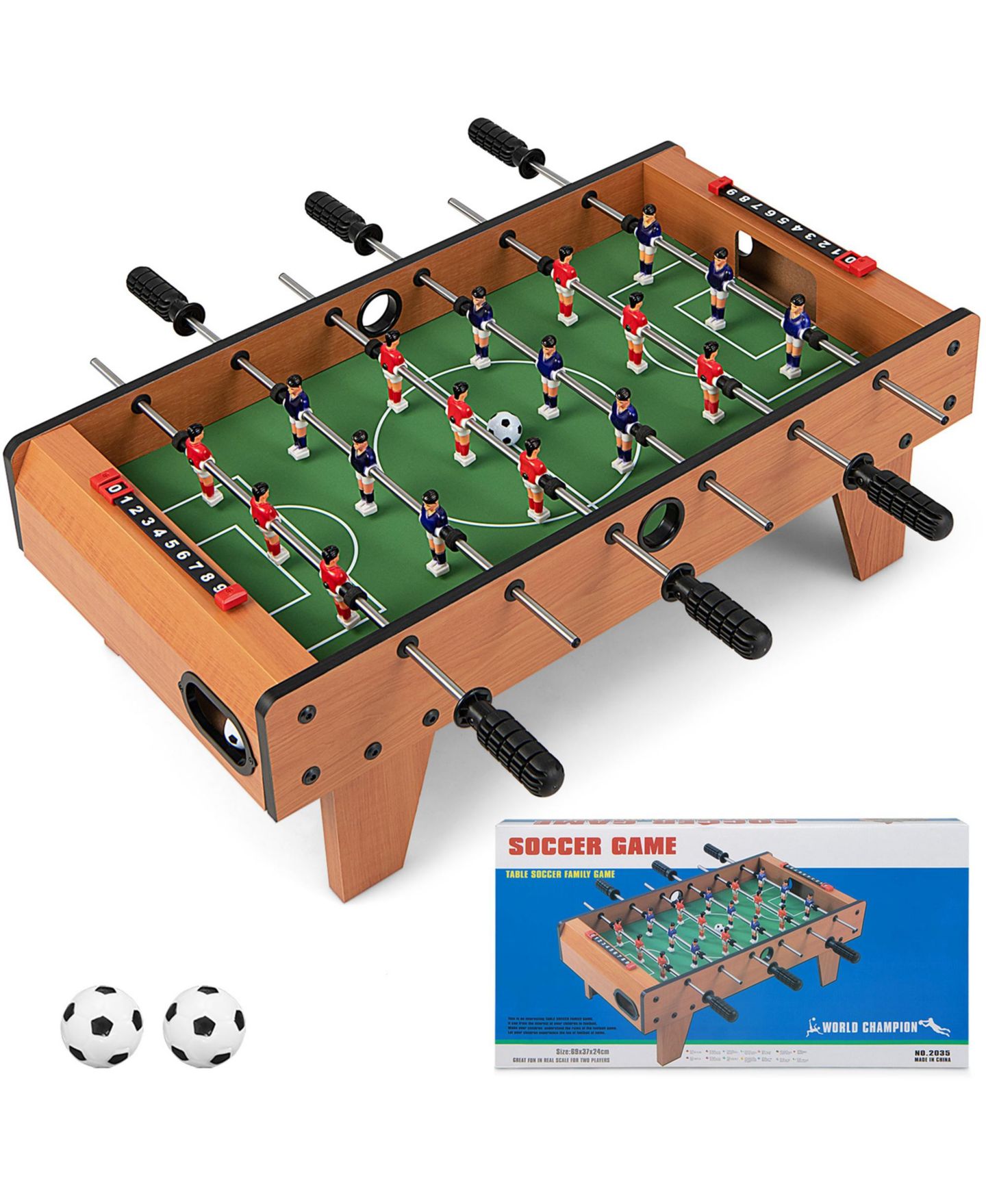 Детская игрушка Costway Competition 2-Player Foosball Table, от 3 лет, цвет: Натуральный — фото 1