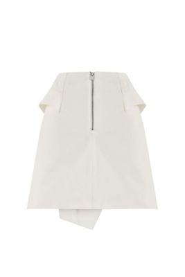 Women's Ron 3D Denim Mini Skirt - Unique White Asymmetrical