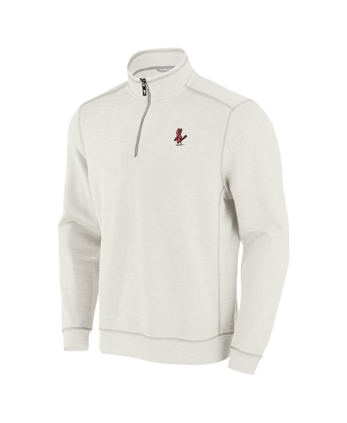 Tommy Bahama Men's Cream San Diego Padres Sport Tobago Bay Tri-blend Half-zip Sweatshirt In White