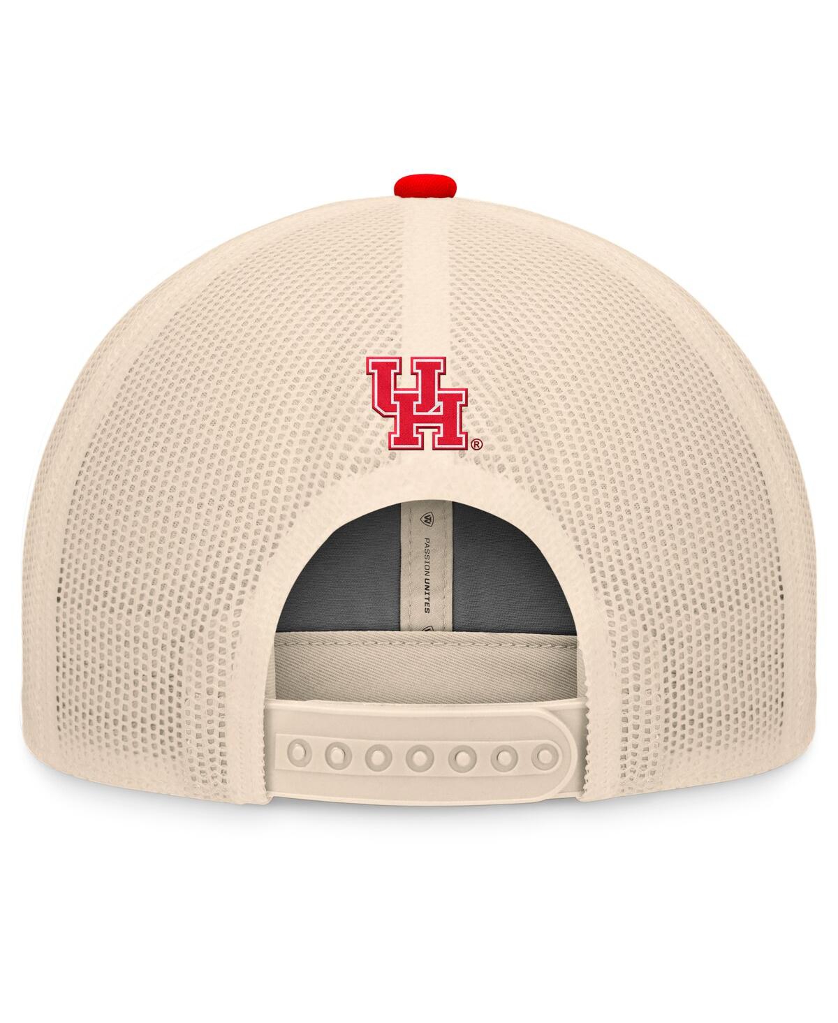 Top Of The World Men's Red/natural Houston Cougars Bennett Truckerâ Adjustable Hat In Red