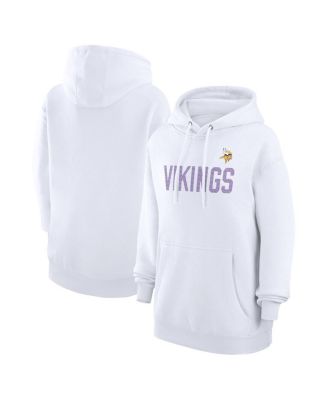 G-III 4Her by Carl Banks - Women's White Minnesota Vikings Dot Print Pullover Hoodie