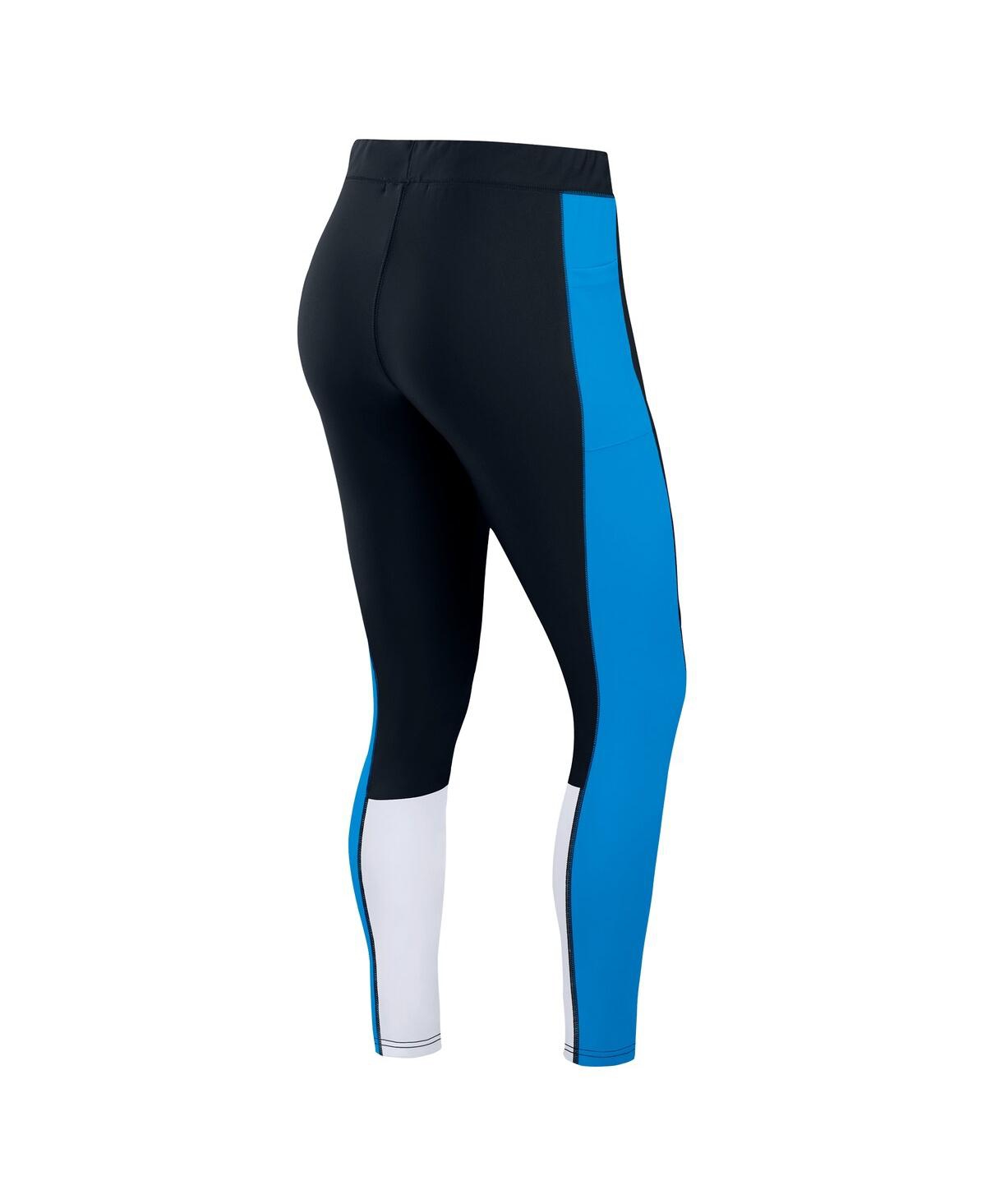 Wear By Erin Andrews Women's Black/blue Carolina Panthers Color-block Leggings In Blue