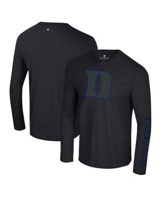 Colosseum - Men's Black Duke Blue Devils Color Pop Active Blend 2-Hit Long Sleeve T-Shirt