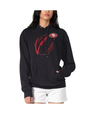 G-III 4Her by Carl Banks - Women's Black San Francisco 49ers Football Logo Fleece Tri-Blend Pullover Hoodie