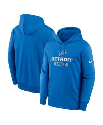 Nike - Men's Blue Detroit Lions Toss Sweep Performance Pullover Hoodie