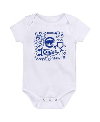 Baby Boys and Girls 3-Pack Royal Chicago Cubs Batter Up Bodysuit Set
