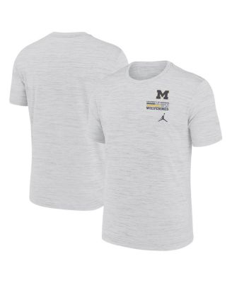 Jordan - Men's White Michigan Wolverines Velocity Stacked Performance T-Shirt