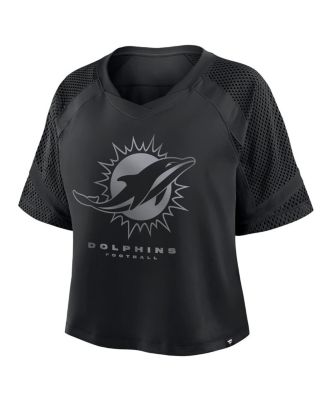 Women's Miami Dolphins Oversized Raglan V-Neck Blackout Fashion Jersey