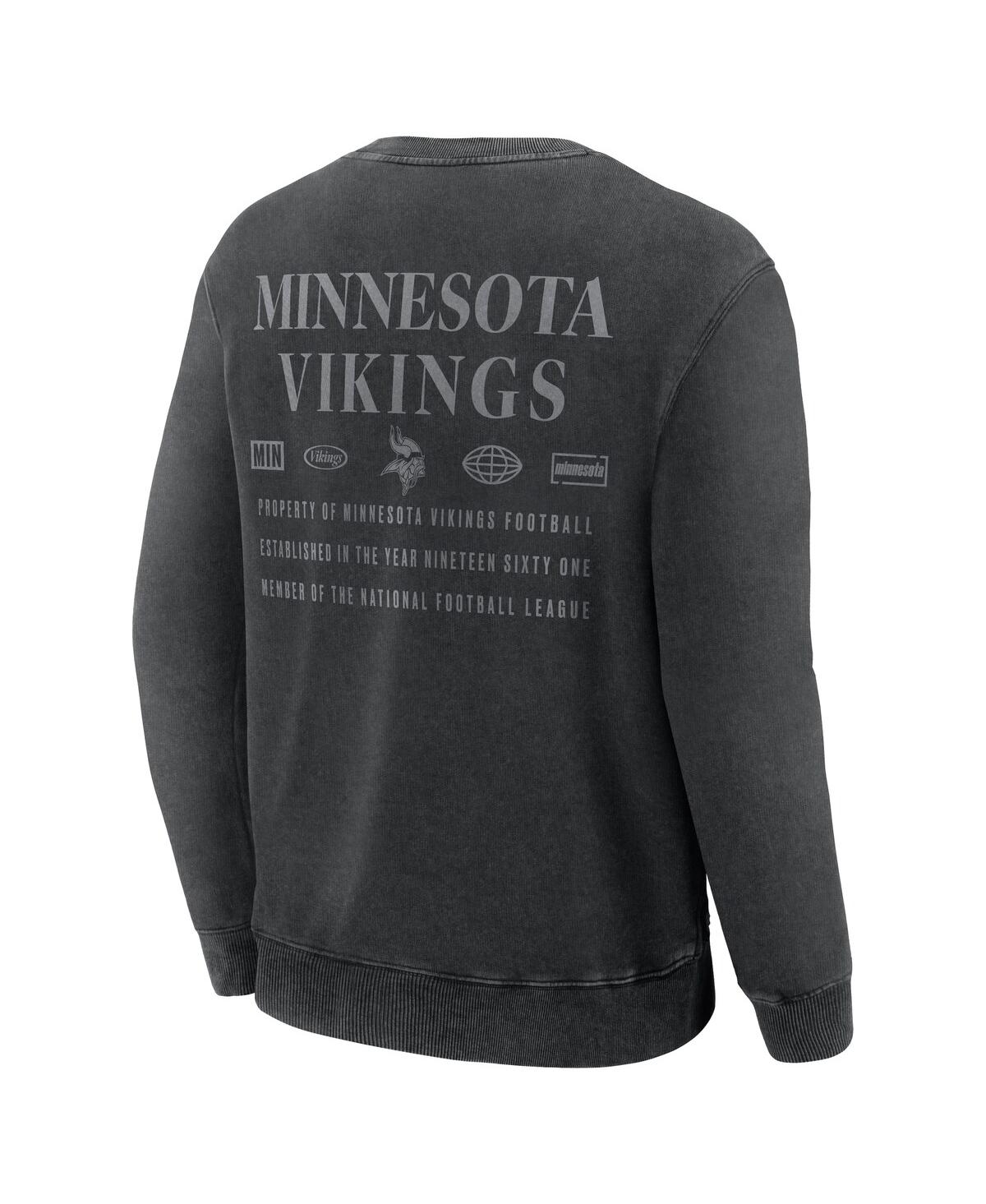 Fanatics Men's Black Minnesota Vikings Deep Route Pullover Sweatshirt In Black