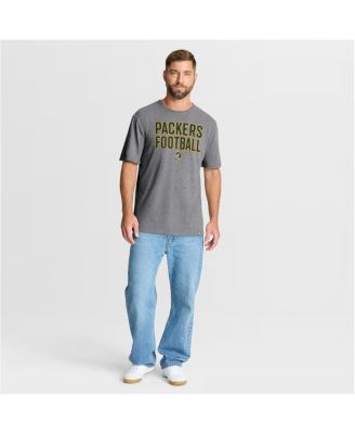 Men's Heather Gray Green Bay Packers First Down Tribute Tri-Blend T-Shirt