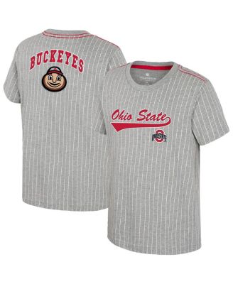 Colosseum - Big Boys and Girls Heather Gray Ohio State Buckeyes Airball Baseball T-Shirt