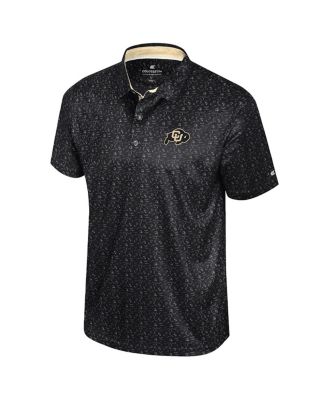 Men's Black Colorado Buffaloes Football Print Polo Shirt