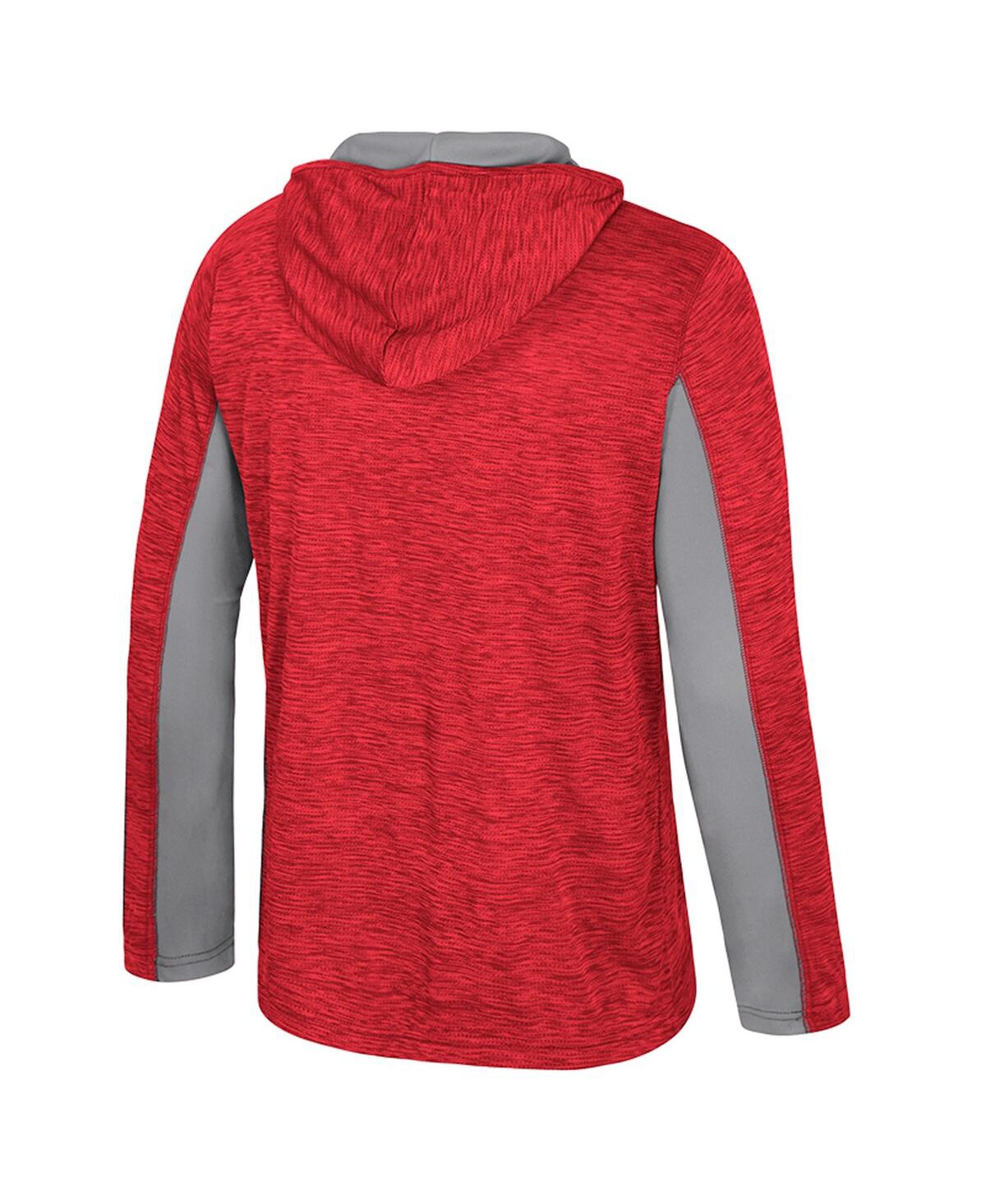 Colosseum Men's Scarlet Ohio State Buckeyes Always Sunny Quarter-zip Hoodie In Red
