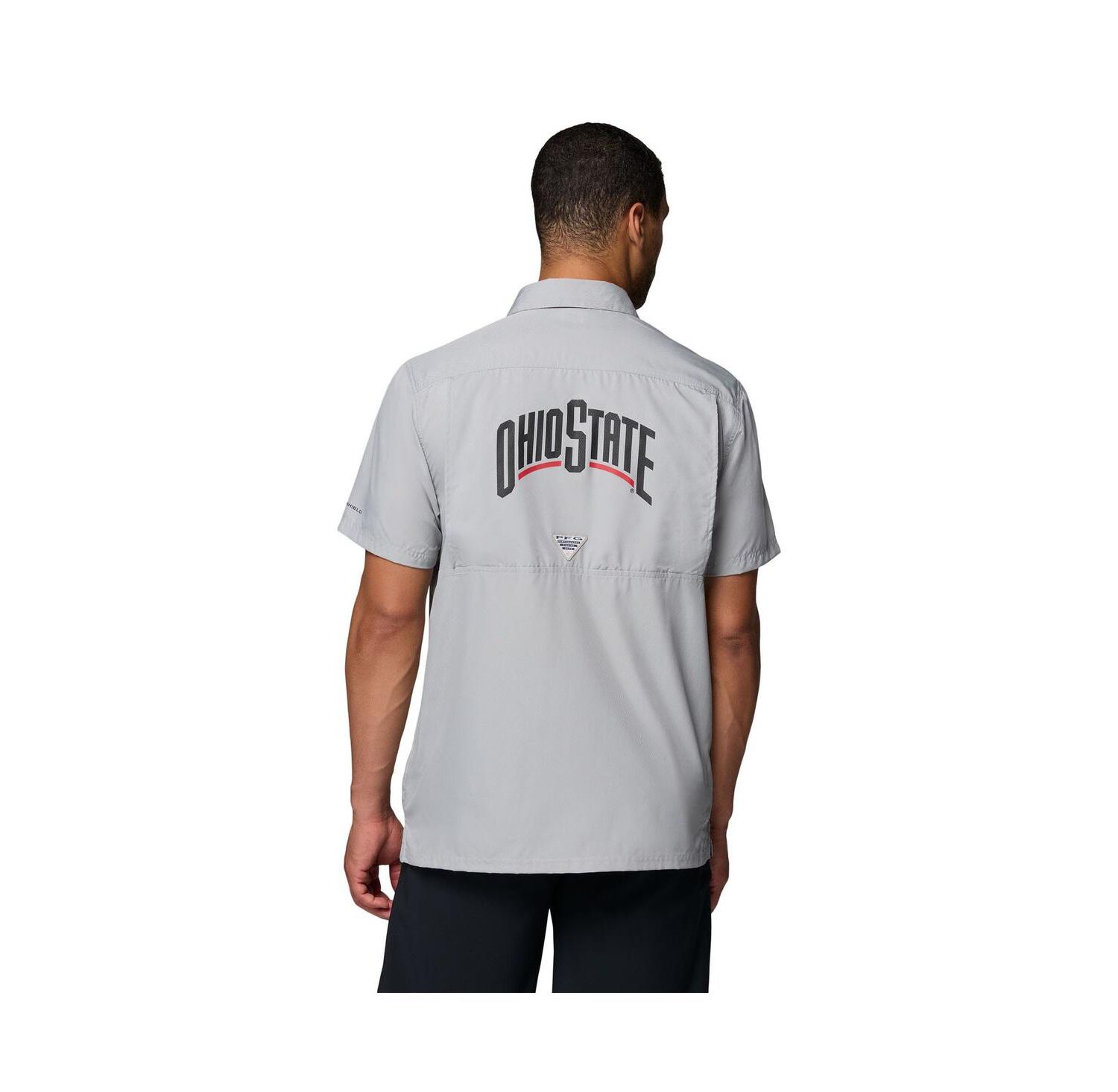 Men's Gray Ohio State Buckeyes Slack Tide Camp Button-Up Shirt