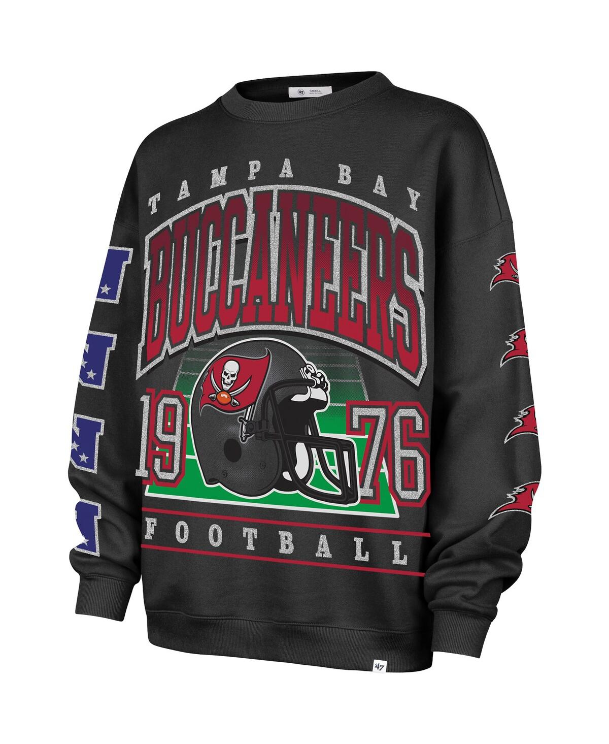 47 Brand Women's Charcoal Tampa Bay Buccaneers Go Big Oversized Pullover Sweatshirt In Gray