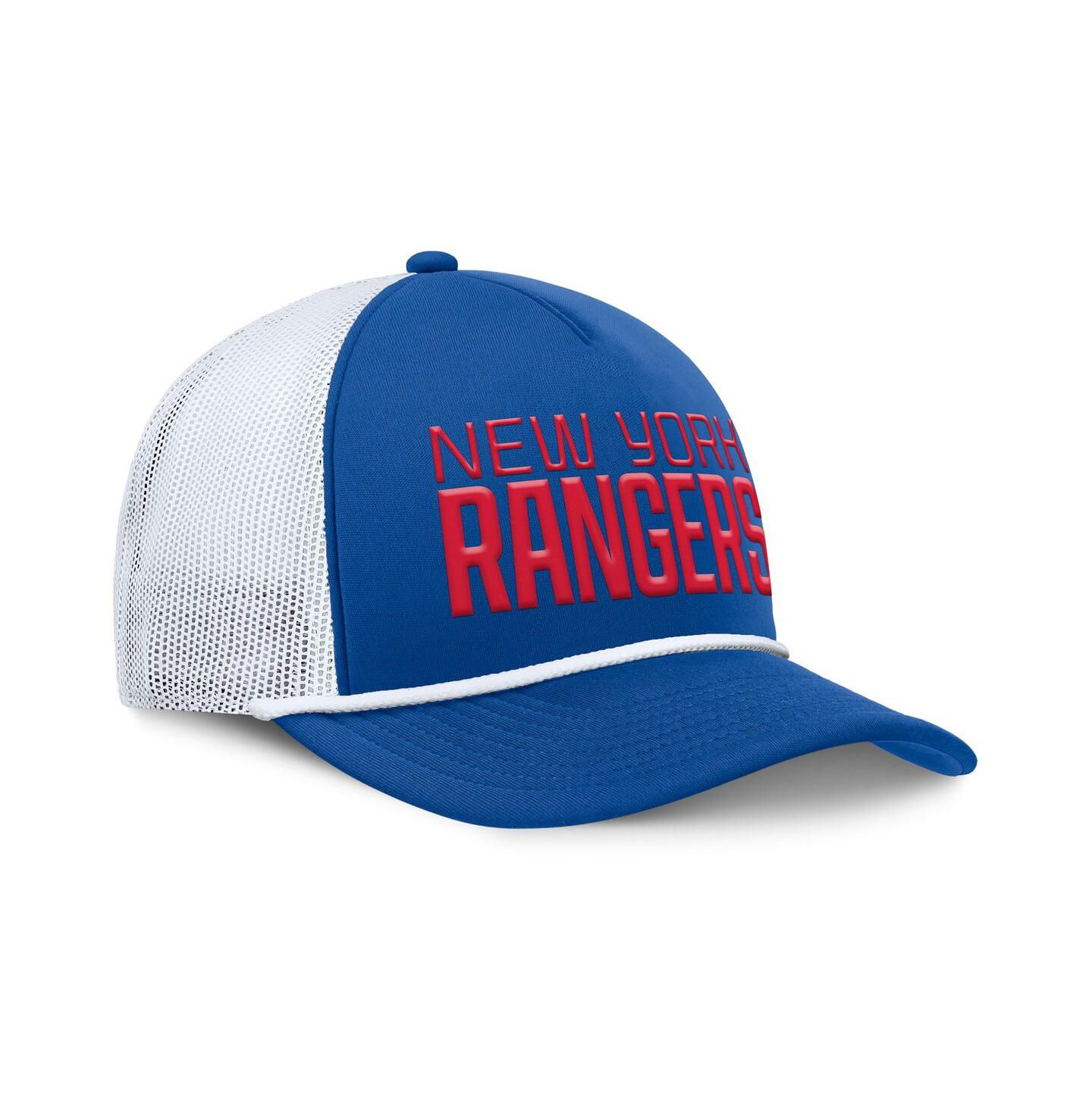 Мужская кепка Fanatics Blue/White New York Rangers Heritage Dutch A-Frame Trucker Adjustable Hat — фото 3