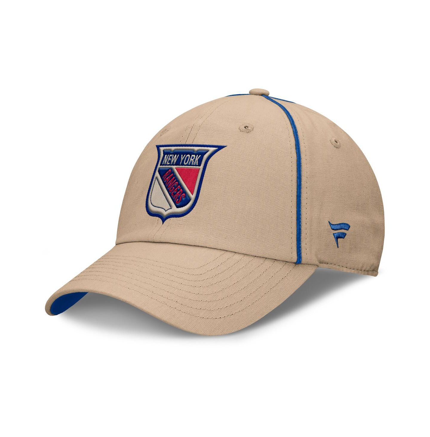 Мужская кепка Fanatics Tan New York Rangers Heritage Setoff Adjustable Hat — фото 1