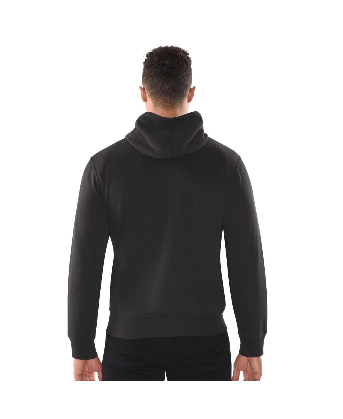 Starter Men's Black Detroit Lions Distressed Classic Full-zip Hoodie In Black