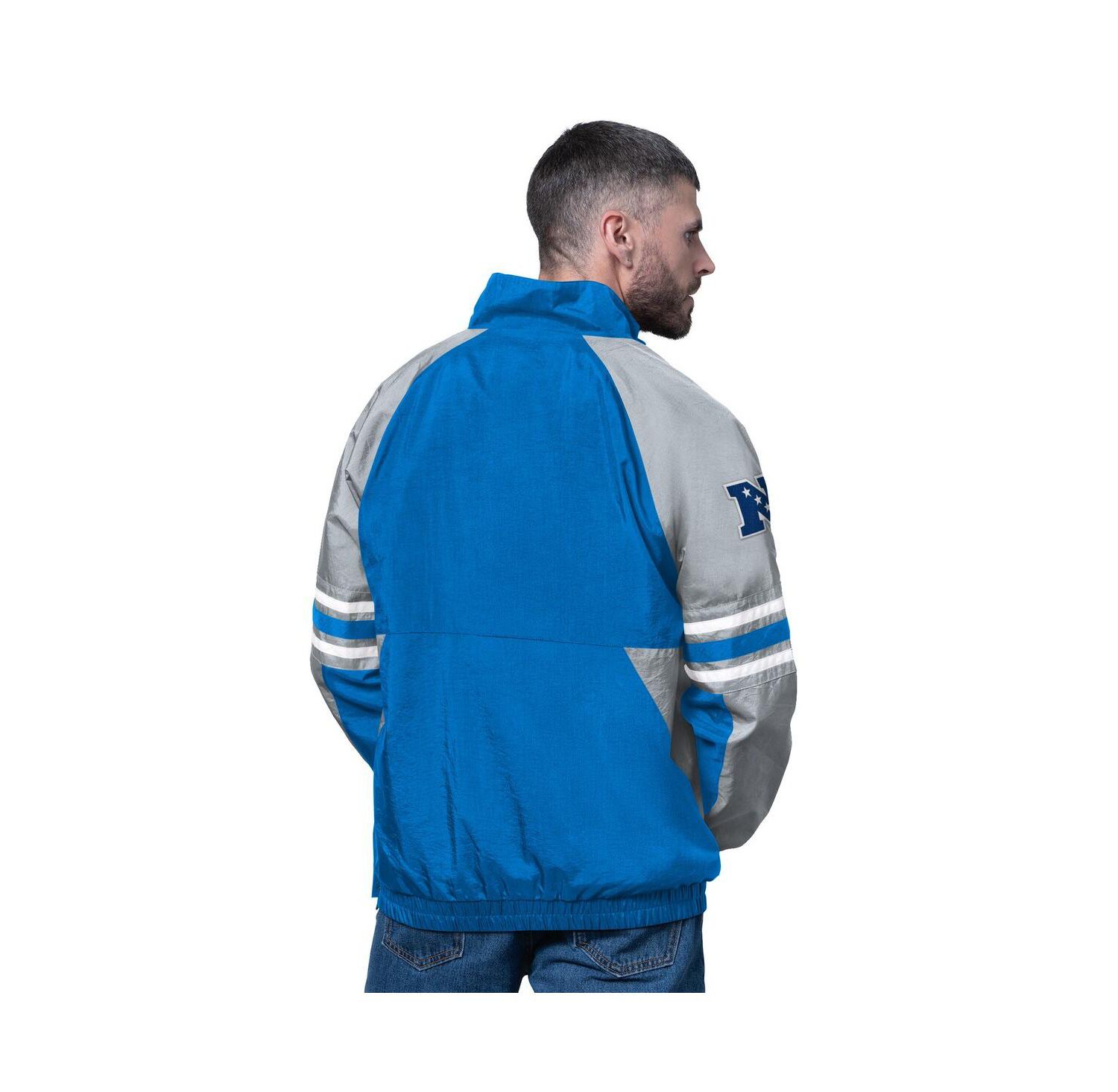 Men's Blue Detroit Lions Prospect Half-Zip Pullover