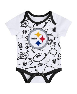 Baby Boys and Girls 3-Piece Pittsburgh Steelers All Day Play Bodysuit Set