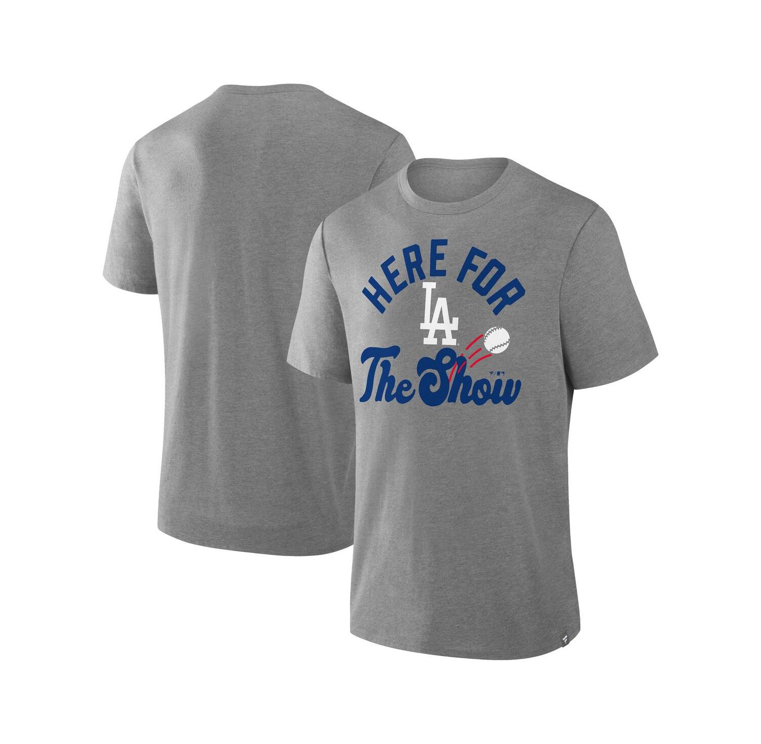 Men's Heather Gray Los Angeles Dodgers Nostalgia Tri-Blend T-Shirt