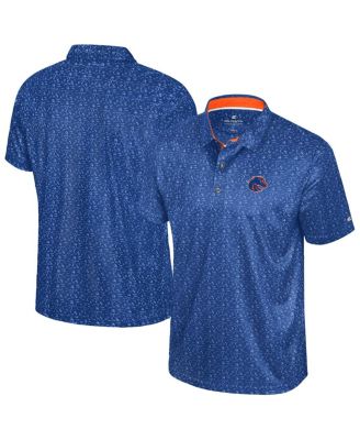 Colosseum - Men's Royal Boise State Broncos Football Print Polo Shirt