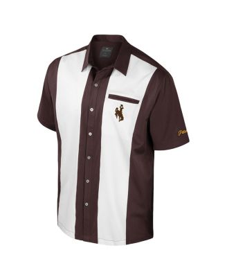 Men's Brown Wyoming Cowboys Strike Bowling Button-Up Shirt