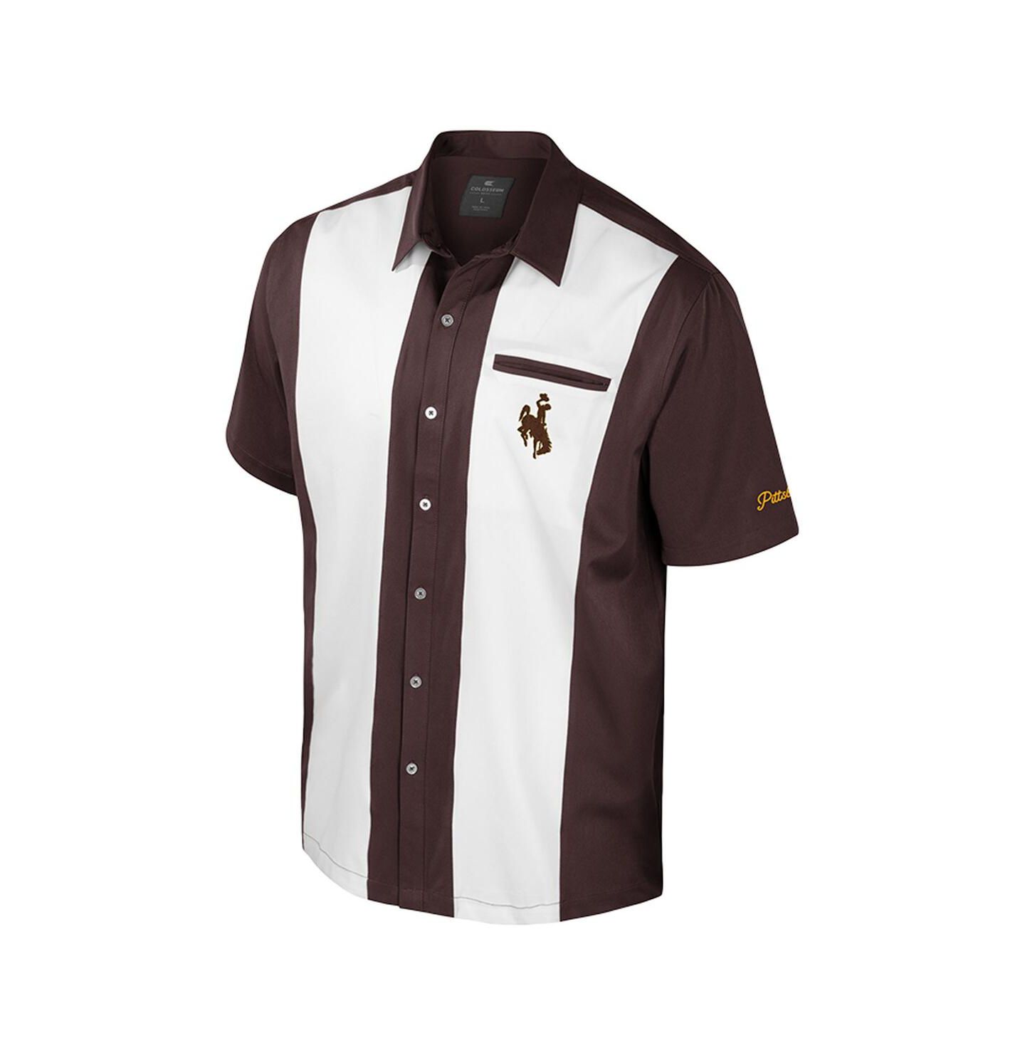 Мужская рубашка Colosseum Brown Wyoming Cowboys Strike Bowling Button-Up — фото 2