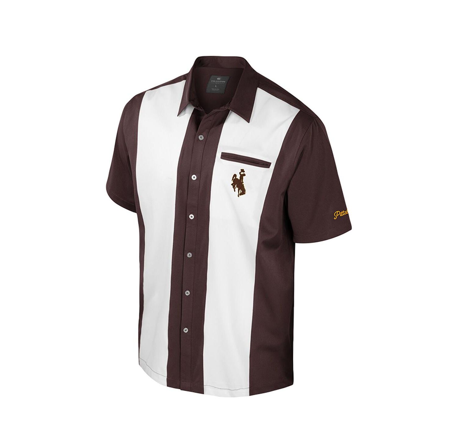 Men's Brown Wyoming Cowboys Strike Bowling Button-Up Shirt